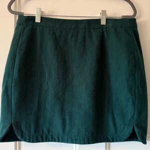 J. Crew Dark Green Mini Tulip Skirt